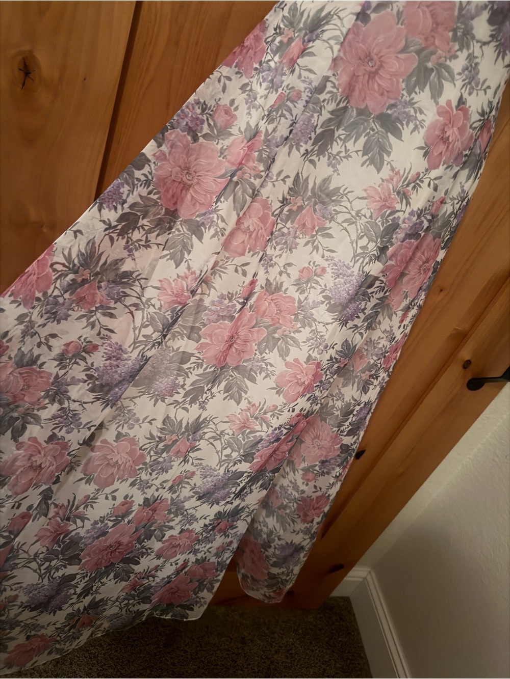 Vintage 90s Scott McClintock Floral Fairycore Halter Maxi Dress Lace, S - Picture 6 of 15
